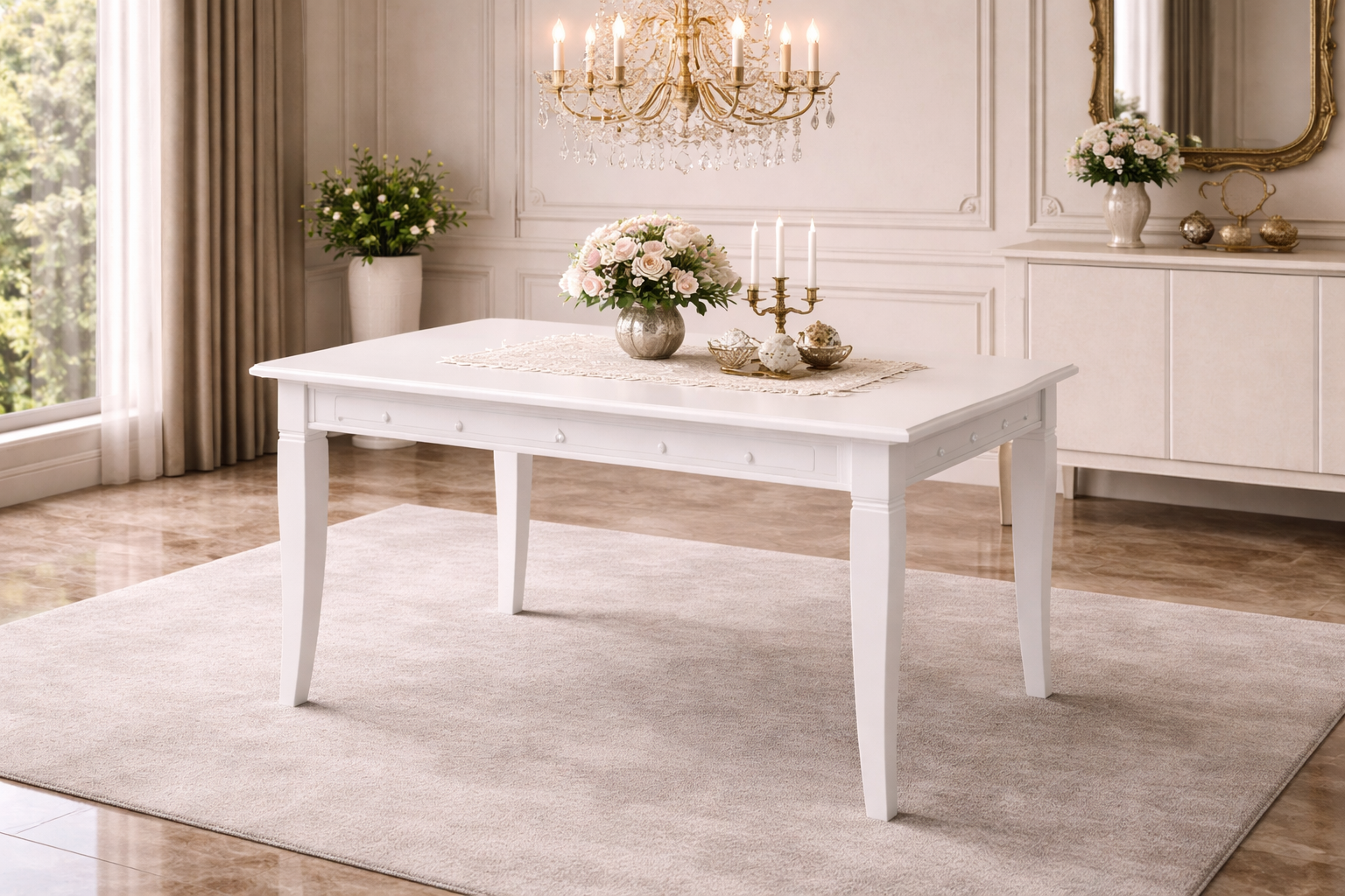 Τραπέζι κουζίνας ξύλινο Capriz Καρυδί, 120+30/75/80 εκ., Genomax